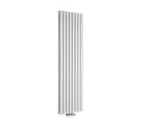 Milano Aruba White Vertical Middle Connection Double Oval Panel Radiator - 1600mm x 472mm