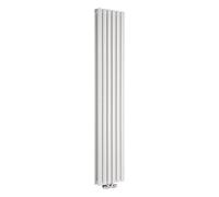 Milano Aruba White Vertical Middle Connection Double Oval Panel Radiator - 1780mm x 354mm