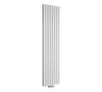Milano Aruba White Vertical Middle Connection Double Oval Panel Radiator - 1780mm x 472mm