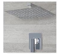 Milano Arvo Manual Mixer Valve 300mm Wall Mounted Square Rainfall Shower Head - Chrome