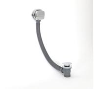 Milano Arvo Modern Overflow Bath Filler Tap Pop Up Click Clack Waste - Chrome