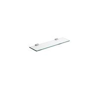 Milano Arvo - Modern Wall Mounted Bathroom Glass Shelf with Square Chrome Brackets - 500mm Length