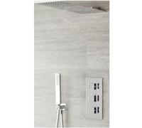 Milano Arvo Thermostatic Diverter Mixer Valve 200mm x 430mm Shower Head Handset - Chrome