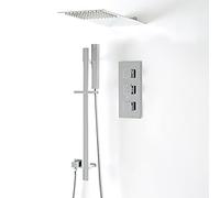 Milano Arvo Thermostatic Mixer Valve 200mmx 487mm Shower Head Handset Riser Rail - Chrome