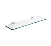 Milano Arvo Modern Wall Mounted Bathroom Glass Shelf Square Chrome Brackets - 500mm