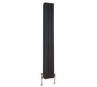 Milano Atticus Anthracite Cast Iron Style Vertical Double Column Radiator - 1800 x 290mm