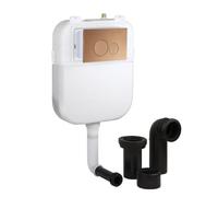 Milano Back to Wall Toilet WC Concealed Cistern Round Brushed Bronze Dual Flush Plate