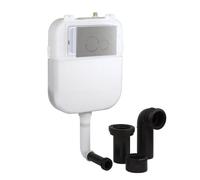 Milano Back to Wall Toilet WC Concealed Cistern Round Chrome Dual Flush Plate