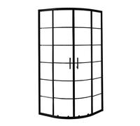 Milano Barq Black Grid Offset Quadrant Shower Enclosure - 900mm x 800mm
