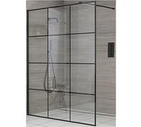 Milano Barq Black Grid Shower Enclosure 250mm Stainless Steel Corner Drain Grate - 760mm