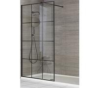 Milano Barq Black Grid Shower Enclosure White Tray - 1400mm x 900mm