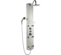 Milano Baya Exposed Thermostatic Shower Tower Panel Rainfall Head Handset Body Jets - Chrome