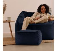 Milano Beanbag Footstool, Corduroy, Teal ICON Dark Blue One Size