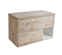 Milano Bexley Light Oak 1000mm Wall Hung Bathroom Vanity Unit Open Shelf