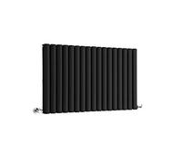 MILANO Black Horizontal Double Oval Panel Radiator 635 x 1000mm
