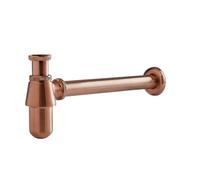 MILANO Bottle Trap for Wall Hung Bathroom Basin Sink Brushed Copper | Brass Construction. Suitable For Wall Hung Or Washstand Basins. Traditional Style. For Basins With An Exposed Trap.