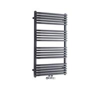 Milano Bow Anthracite D Bar Middle Connection Heated Towel Rail - 1000mm x 600mm