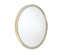Milano Camila 600mm Brushed Brass Wall Mounted Cool White LED Round Bathroom Mirror