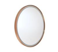 Milano Camila 600mm Brushed Copper Wall Mounted Cool White LED Round Bathroom Mirror