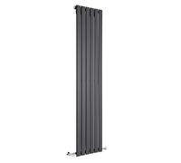 Milano Capri Black Vertical Single Flat Panel Radiator - 1600mm x 354mm