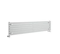 Milano Capri Silver Horizontal Single Flat Panel Radiator - 354mm x 1600mm