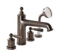 Milano Charleston Traditional Four Tap Hole Bath Shower Mixer Tap Hand Shower Handset - Bronze
