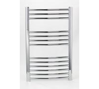 Milano Chrome Curved Heated Towel Rail W500mm x H800mm Central Heating Towel Radiator