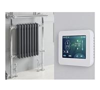 MILANO Chrome Dual Fuel Heated Towel Rail WiFi Thermostat 930 x 620mm | Steel Construction. Generous Heat Output. Traditional Style. Cast Iron Insert Design. Central Heating Or Electric Operation.
