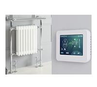 MILANO Chrome Dual Fuel Heated Towel Rail WiFi Thermostat Valves 930x620mm | Steel Construction. Generous Heat Output. Traditional Style. Cast Iron Insert Design. Central Heating Or Electric Operation.