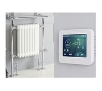MILANO Chrome Dual Fuel Heated Towel Rail WiFi Thermostat Valves 930x620mm | Steel Construction. Generous Heat Output. Traditional Style. Cast Iron Insert Design. Central Heating Or Electric Operation.