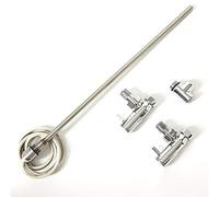 Milano Chrome Heated Towel Rail Radiator Dual Fuel Kit Angled Valves Simple Element - 1200W