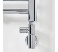 MILANO Chrome Heated Towel Rail Radiator Dual Fuel Kit Valves 400W | Brass Construction. Allows Dual Fuel Operation. Suitable For Radiators & Heated Towel Rails. Manual Valve & Element.