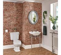 MILANO Close Coupled Toilet WC 2 Tap Hole Bathroom Basin Sink Washstand | Ceramic & Stainless Steel Construction. Close Coupled Toilet. 2 Tap Hole Basin. Traditional Style. Floorstanding Design.