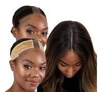 MILANO COLLECTION Wigrip, Premium Lace Wig Band for Women, Fully Adjustable & Reinforced Lace Wig Grip Band by Hairline, Comfortable and Secure Glueless Velvet Headband, Chocolate Brown & Nude