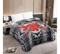 MILANO COLLECTIONS® Korean Style Mink Blanket King Size 85 x 95 Inches - 2 Ply Reversible Raschel Blanket,Heavy Thick 17 LBS, Silky Soft Plush Warm Thick Blanket for Winter, Grey