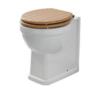 MILANO Comfort Height Back to Wall Toilet Fluted Bamboo Seat Bronze Hinges | Ceramic Construction. Floorstanding Design. Traditional Style. Back To Wall Pan. Engineered Wood Seat.