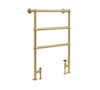 Milano Derwent Brushed Brass Ladder Heated Towel Rail - 966mm x 673mm
