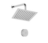 MILANO Digital Thermostatic Shower 200mm Square Wall Mounted Shower Head | Brass & Stainless Steel Construction. Easy Clean Silicone Nozzles. Thermostatic Operation. Contemporary Style.