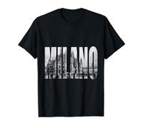 Milano Duomo Black and White Logo Picture T-Shirt
