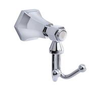 Milano Earlham Art Deco Traditional Bathroom Wall Mounted Bath Robe Towel Hook Holder - Chrome