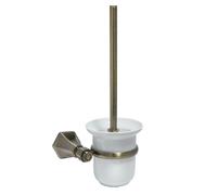 Milano Earlham Art Deco Traditional Bathroom Wall Mounted Ceramic Aged Gold Toilet Brush Holder