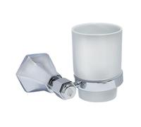 Milano Earlham Art Deco Traditional Bathroom Wall Mounted Ceramic Toothbrush Tumbler Chrome Holder