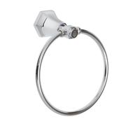 Milano Earlham Art Deco Traditional Bathroom Wall Mounted Towel Ring Holder - Chrome