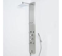 Milano Easton Modern Exposed Thermostatic Shower Tower Panel Rainfall Head Handset Body Jets - Chrome