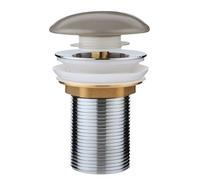 Milano Elements Push Button Unslotted Bathroom Basin Sink Waste - Pebble