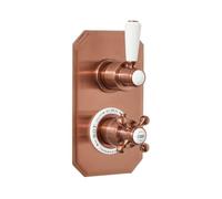 Milano Elizabeth 1 Outlet Concealed Twin Thermostatic Mixer Shower Valve - Copper