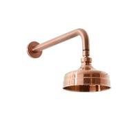 Milano Elizabeth 155mm Round Rainfall Shower Head Wall Mounted Arm - Copper