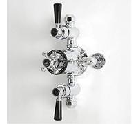 Milano Elizabeth 2 Outlet Exposed Thermostatic Mixer Shower Valve - Chrome Black