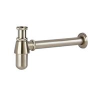 Milano Elizabeth Bottle Trap for Wall Hung Bathroom Basin Sink - Brushed Nickel