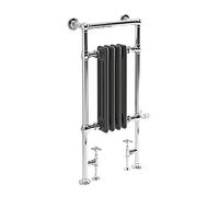 Milano Elizabeth Chrome Anthracite Dual Fuel Heated Towel Rail Valves Cable Cover- 930mm x 450mm